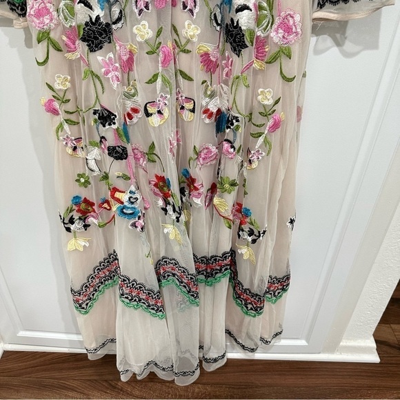 Embroidery Flowers Boho Silk Dress - Picture 8 of 16